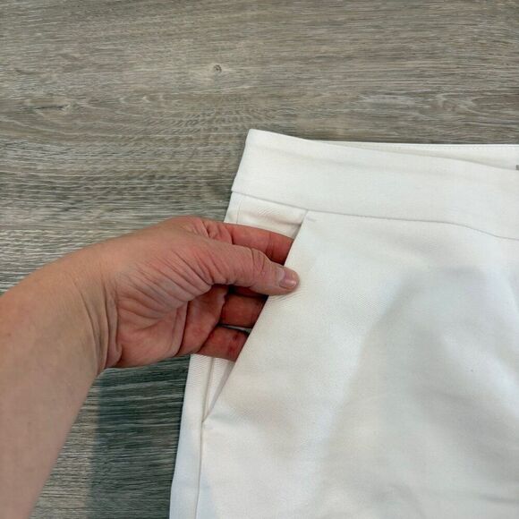 STEFANEL White Stretchy Trousers Pants sz 8 - Picture 3 of 8